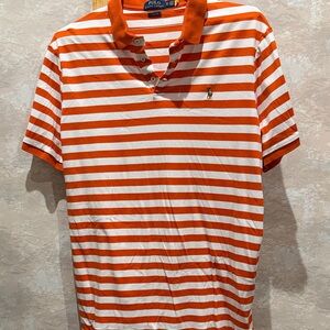 Polo by Ralph Lauren Orange & White Striped Polo
